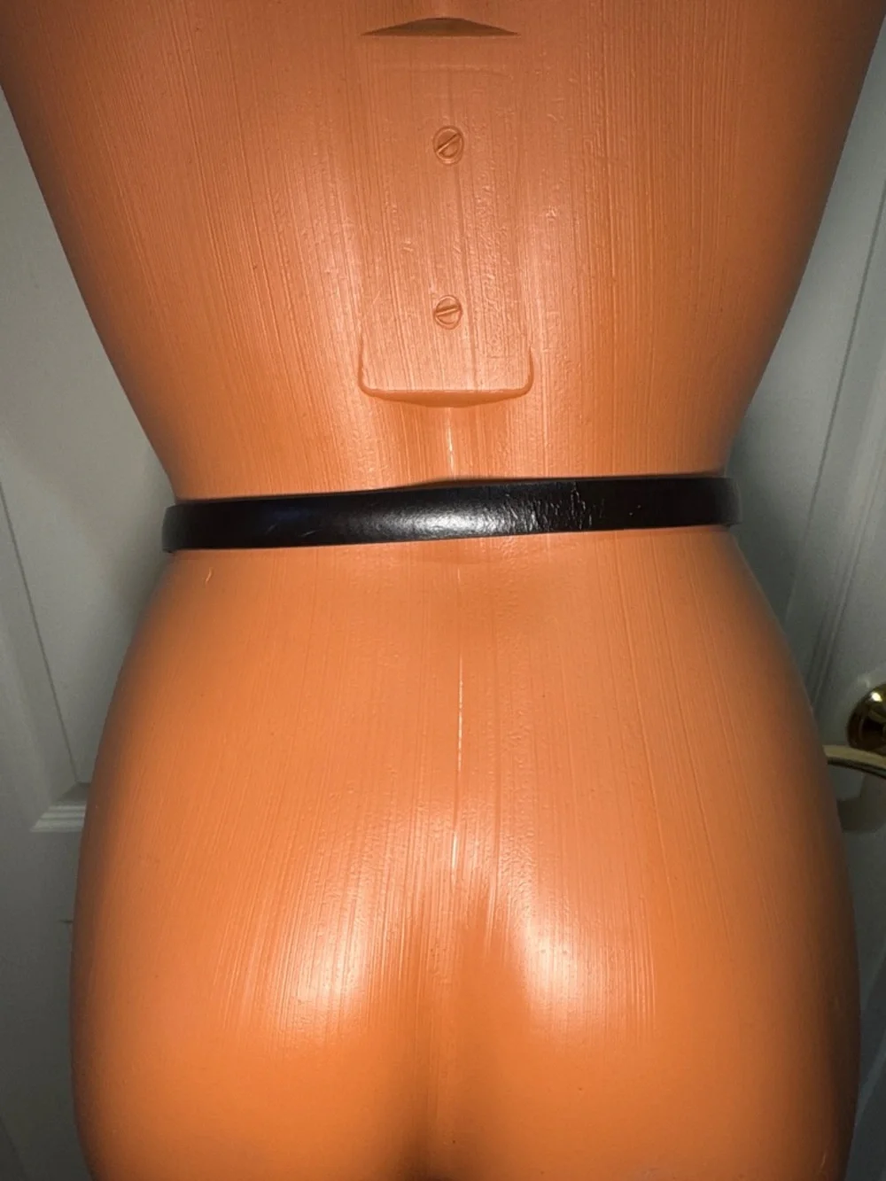 BANANA REPUBLIC Black Leather Belt Rectangle Buckle L $75 Fair KL